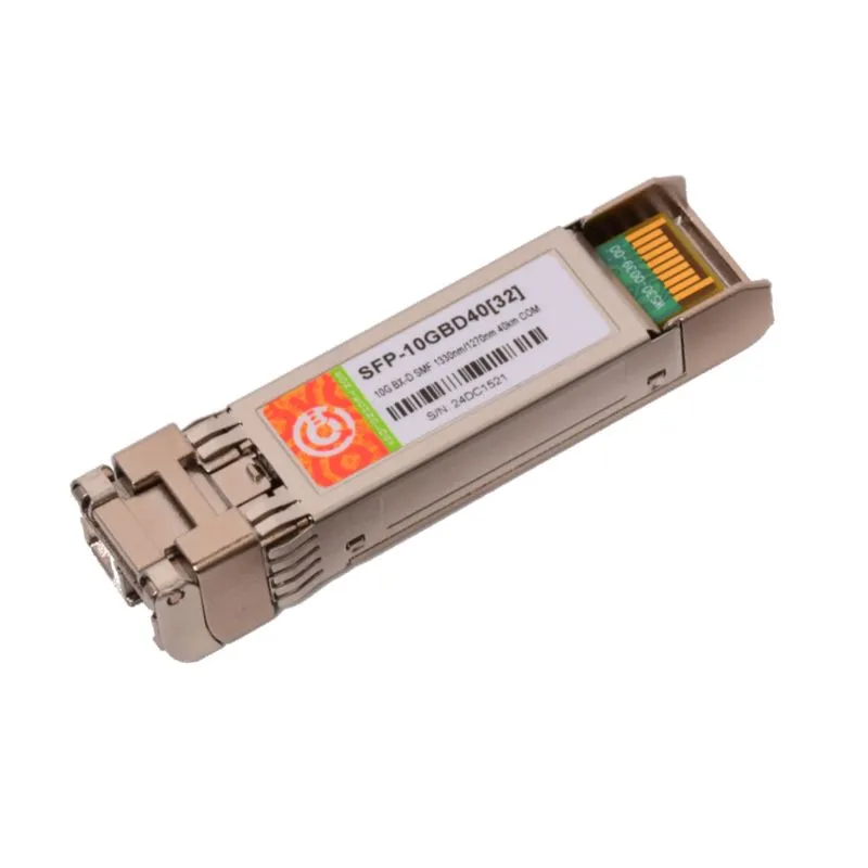 Transceiver SFP+ Bidireccional 10G, Monomodo BX-D, Downstream, alcance 40km, 1330nm-TX1270nm-RX, LC Simplex, DDMDOM, MSA, COM