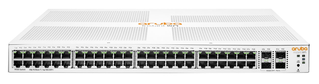 Switches ARUBA JL686B Switch 1930 48G 4SFP+ Instant On POE 370W - rendimiento acústico mejorado