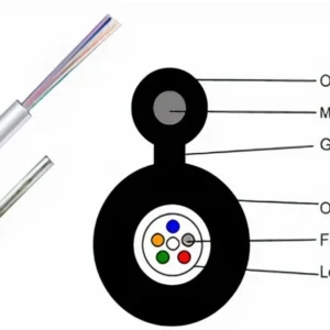 Drop cable Fig.8 2 cores SM Monomodo con portante de acero, 1000 mts