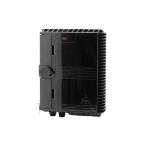 Caja exterior FTTH 2x16 con 1 splitter 1x16, conectores SCAPC y 16 adaptadores SCAPC, agarre reforzado negro