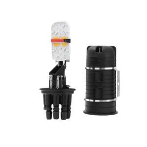 Cierre de empalme 48 fibras apto hasta 288 con cierre mecánico, 4 entradas + 1 oval