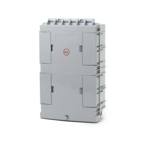 Caja exterior FTTH 4x16 completa con agarre reforzado negro y split 1x16