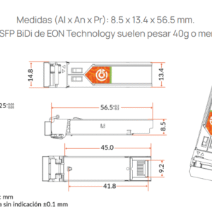 EON Technology Bidirectional SFP Transceiver 1G, Singlemode BX-D, Downlink, reach 40km, 1550nm-TX1490nm-RX, LC Simplex, DDMDOM, MSA, COM, 5yrs warranty.