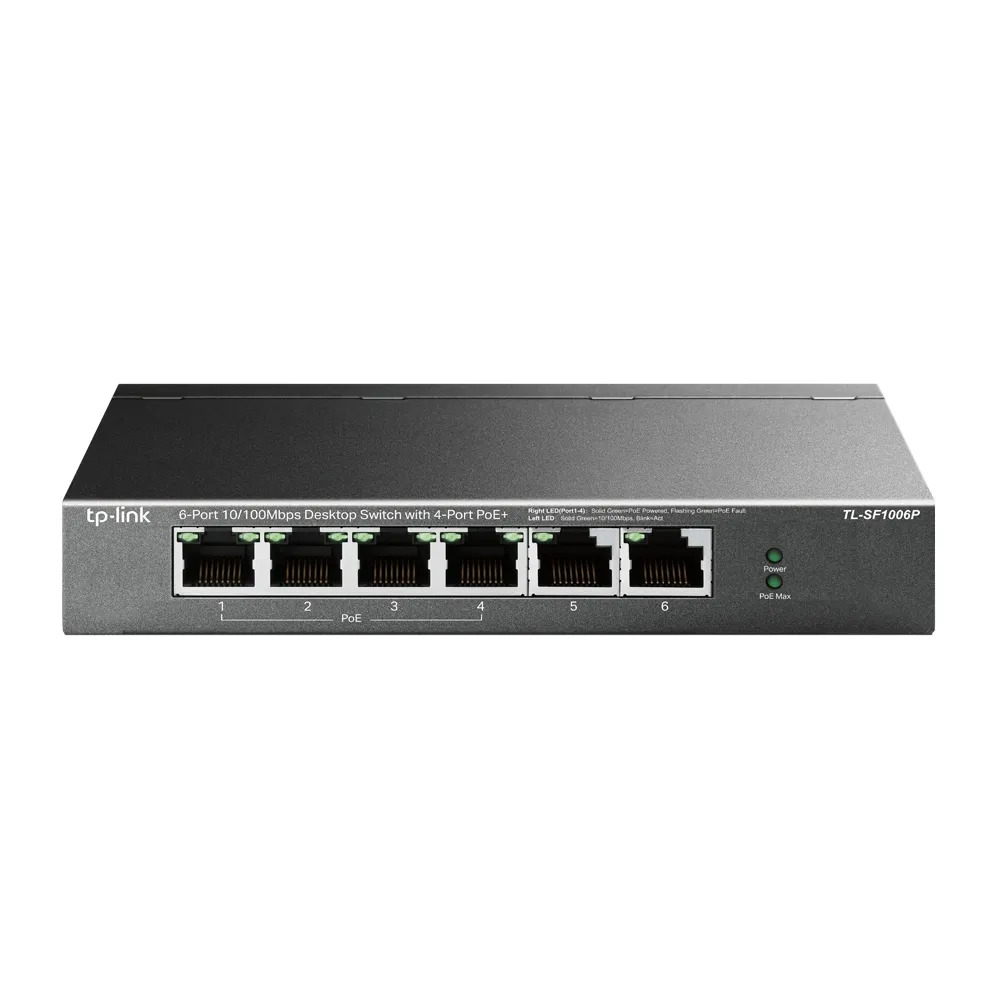 TL-SF1006P Switch PoE 6 puertos 10100Mbps 4 puertos PoE 67W