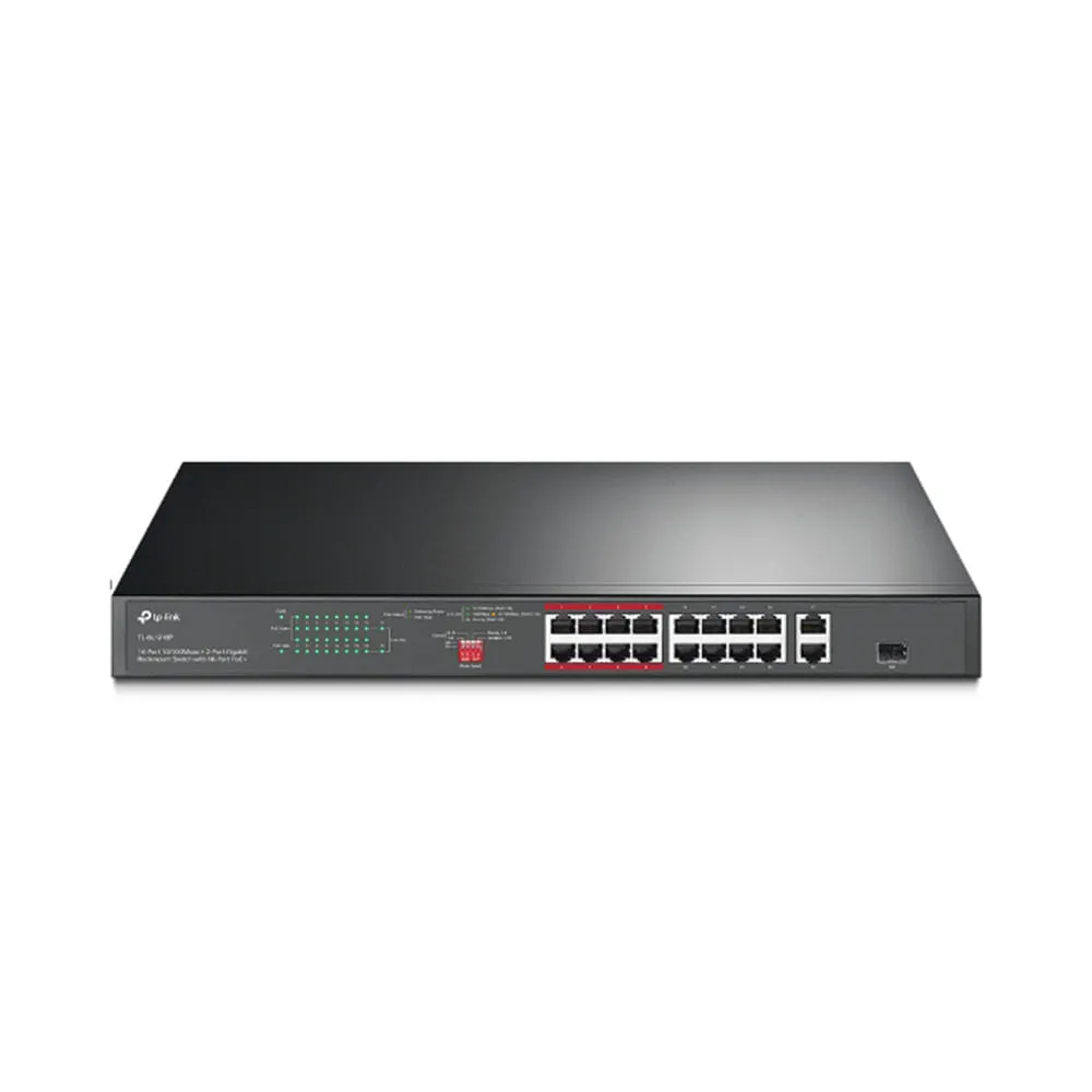 TL-SL1218P Switch rack 16 puertos 10100Mbps 2 Gigabit con PoE